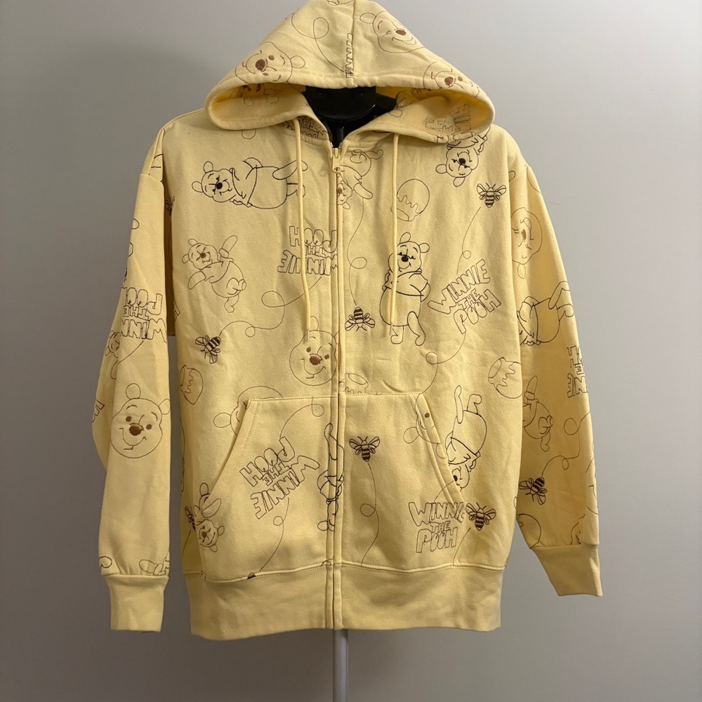 Disney Yellow Winnie the Pooh Zip-Up Hoodie